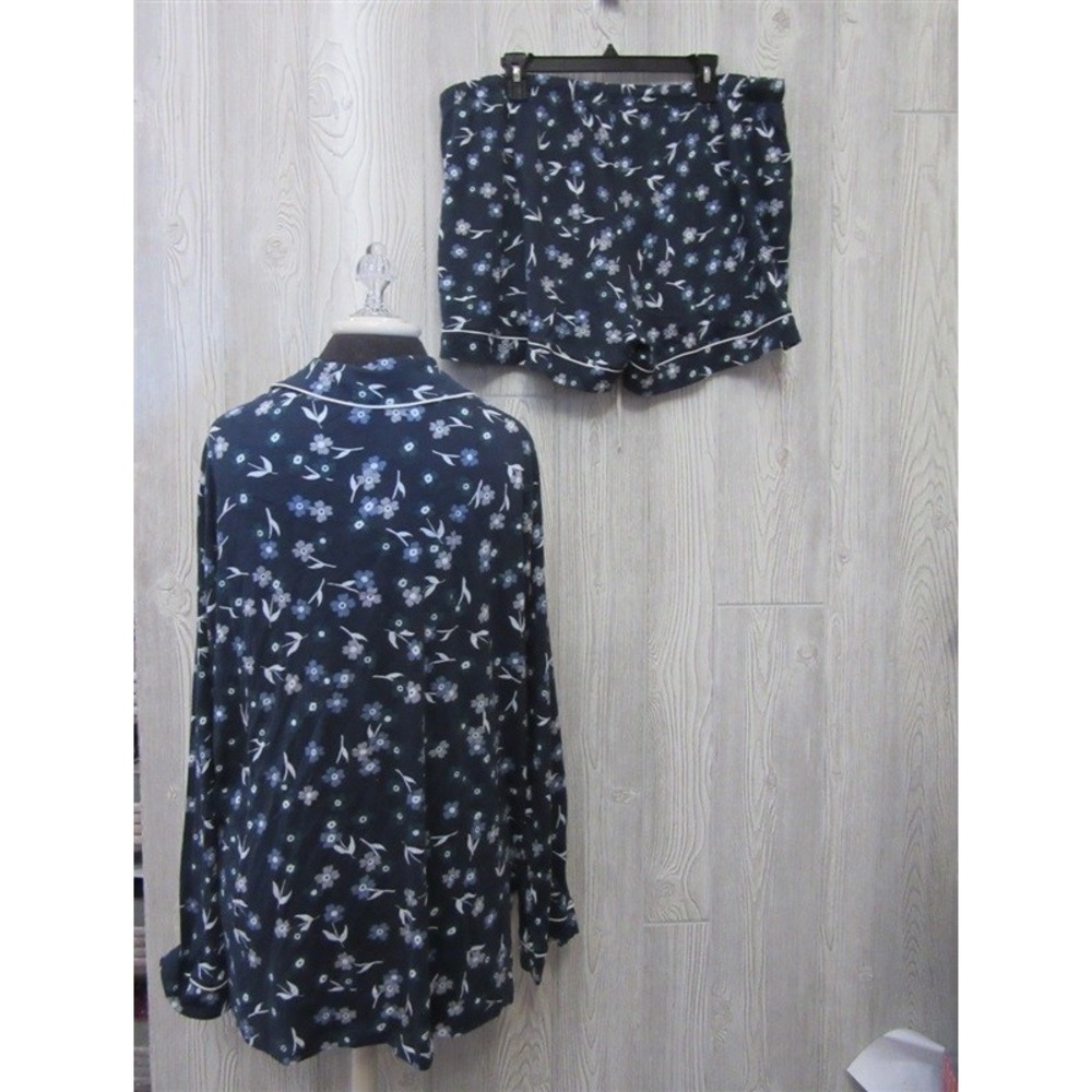 NWOT Cosabella 3XL Bella Long Sleeve Top & Boxer Shorts Pajama Set Black 98604 - Picture 2 of 2